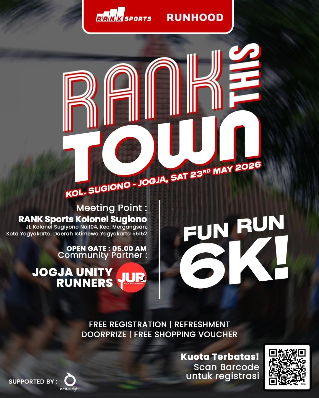 Rank This Town Hello Para Pelari Yogyakarta! πRANK this Town with Runhood kini Hadir di JL Kol. Sugiyono, Yog